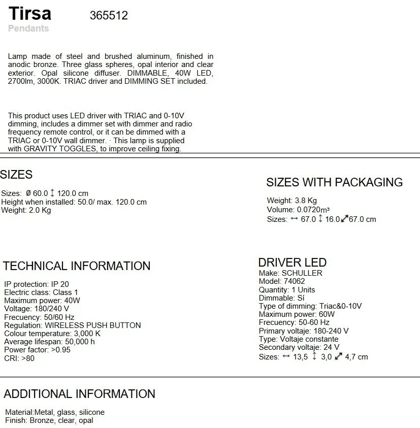 Lustra LED moderna cu telecomanda Tirsa D60