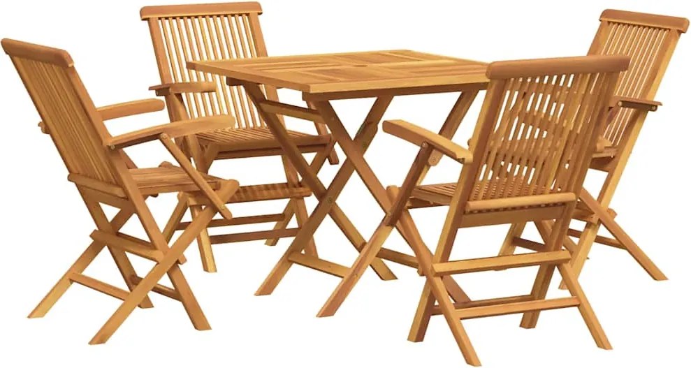 vidaXL Set mobilier de grădină, 5 piese, lemn masiv de tec