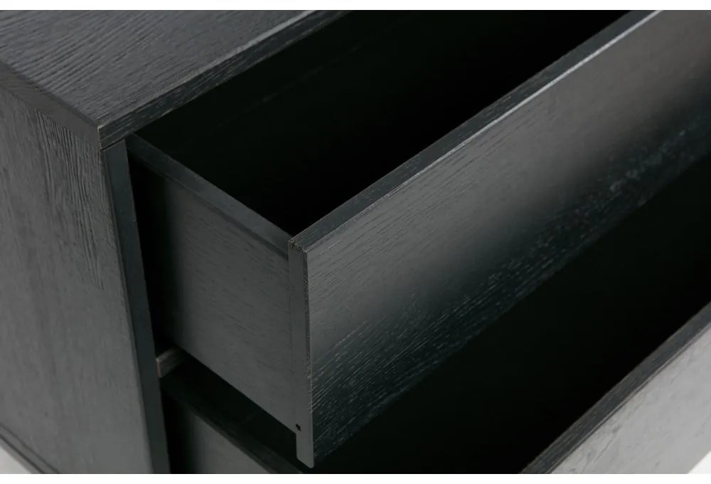 Comodă TV neagră din lemn de frasin 180x61x44 cm Silas – WOOOD