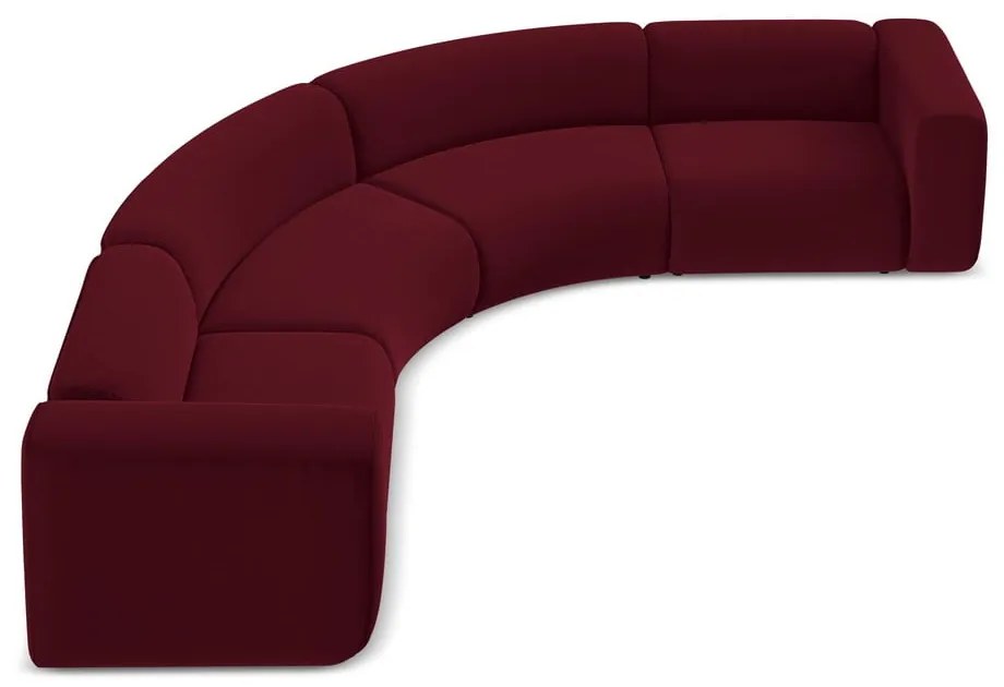 Colțar burgundy cu tapițerie din catifea Ekahi – Makamii