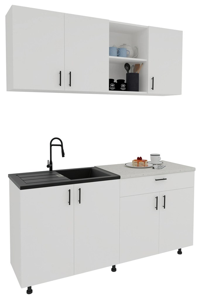 Bucatarie Roma, Alb, L 160 cm