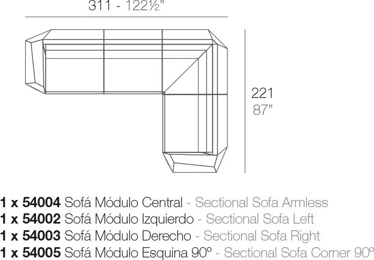 Canapea modulara FAZ Modul Colt 90 grade