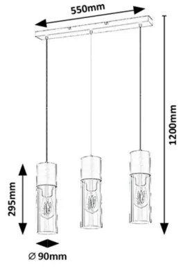 Lustră pe cablu RONNO 3xE27/25W/230V Rabalux 72053