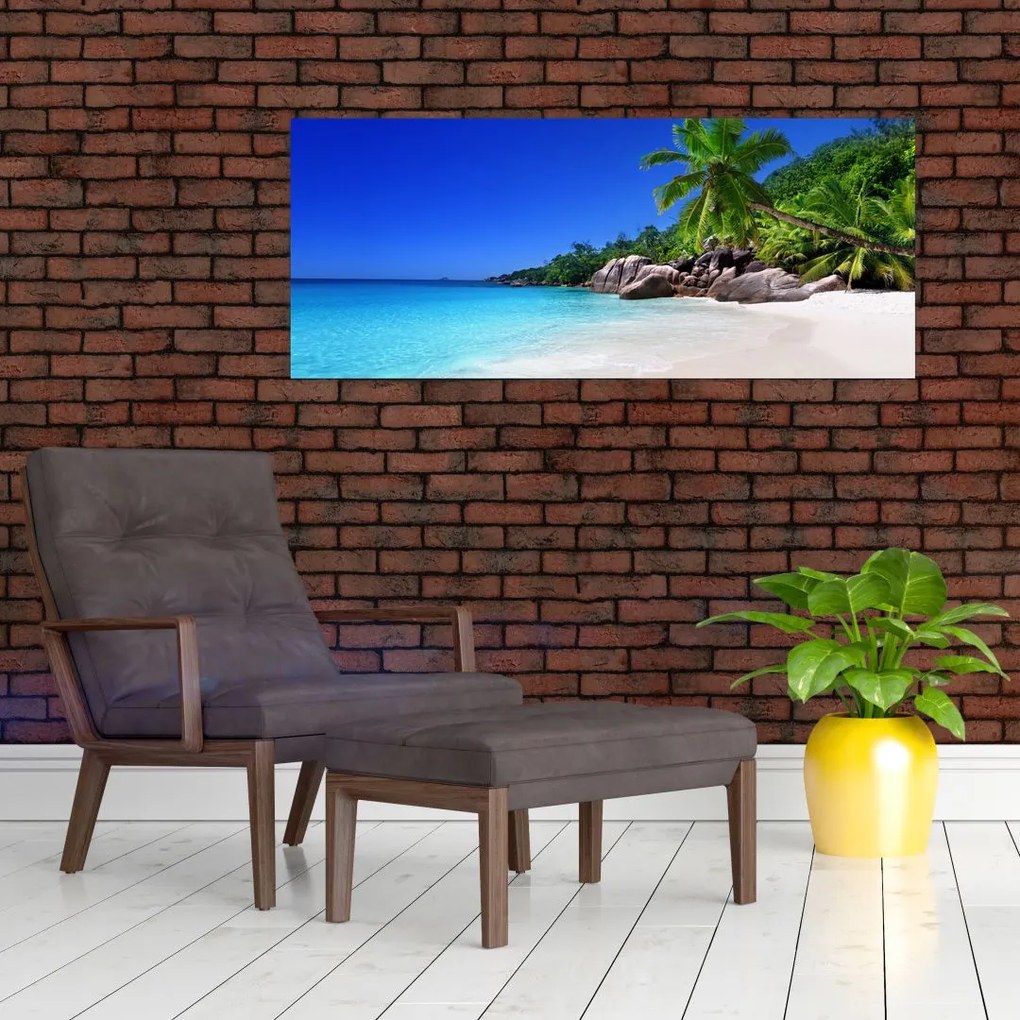 Tablou cu plaja pe insula Praslin (120x50 cm)