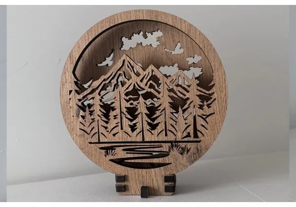 Lampă decorativă de masă Li-Go 23583/DUB2 - LED dimabilă, 12W/230V, 20x22 cm, stejar