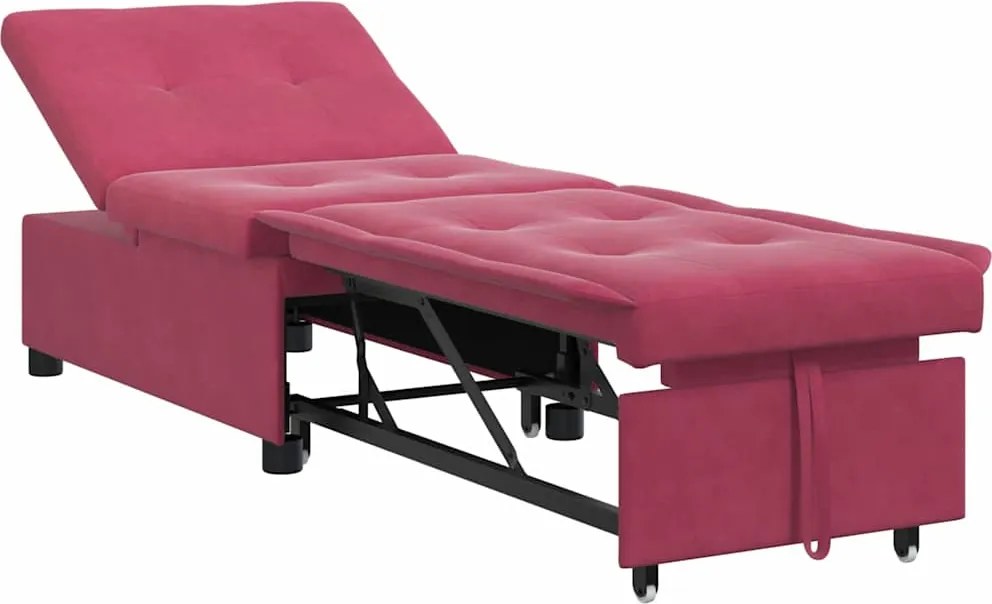 vidaXL Pat canapea Roșu Vin 194 x 67 x 82 cm Catifea