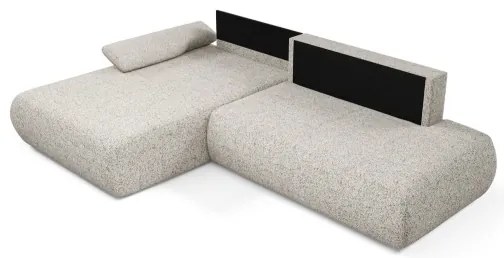 Colțar extensibil PRATO, tip L, stânga, bej, cu spațiu de depozitare