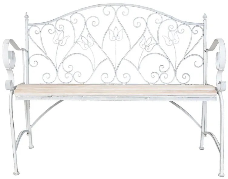Banca de gradina, din metal, cu aspect vintage, Romance