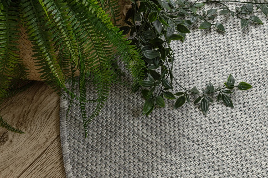 Covor SISAL SION cerc A5165A Melanj țesute plate gri