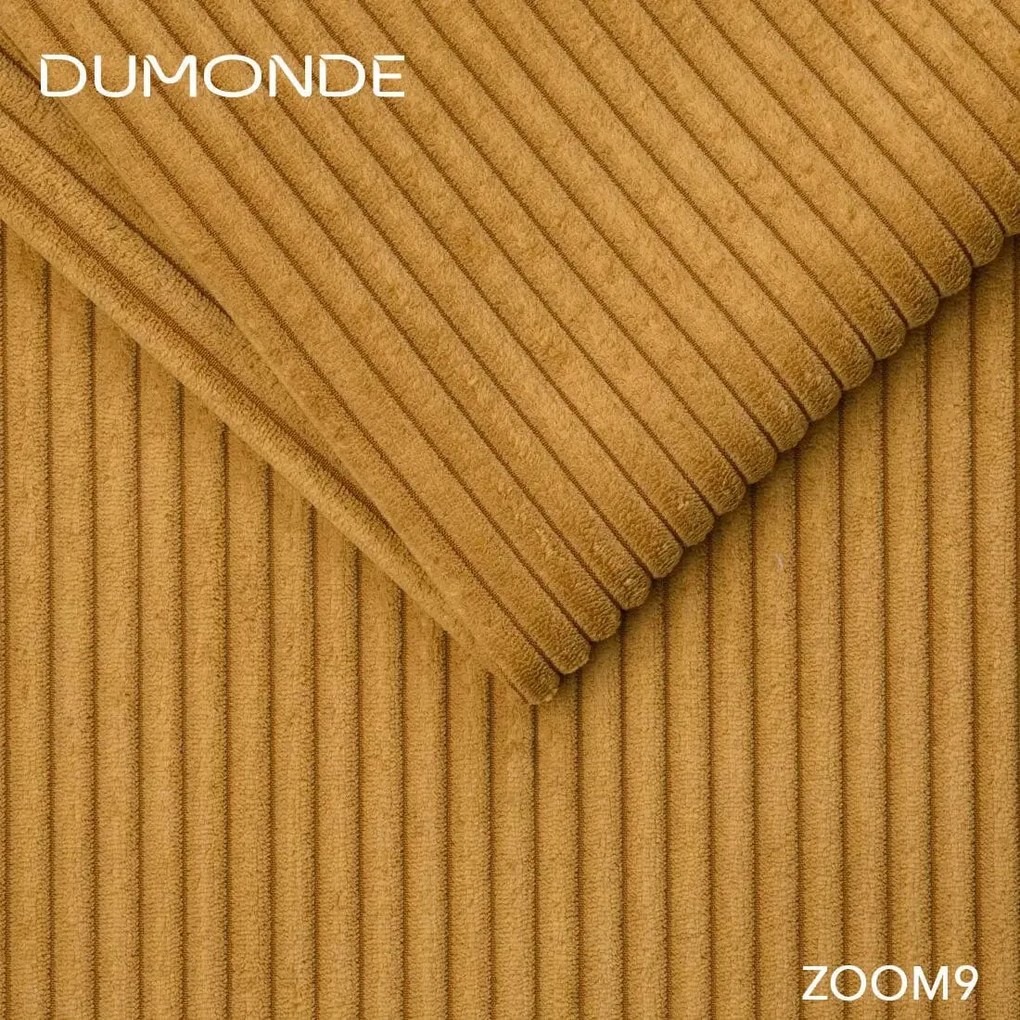 Colțar extensibil dumonde cu ladă de depozitare si sezut confortabil din spuma high-density, Loana Zoom Mustar 270x185 cm