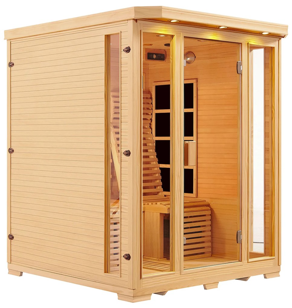 Infračervená sauna/ tepelná kabína Helsinki 150 s triplexným vykurovacím systémom a drevom Hemlock