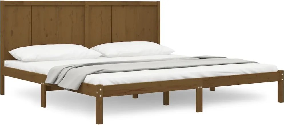 vidaXL Cadru de pat, maro miere, 200x200 cm, lemn masiv de pin