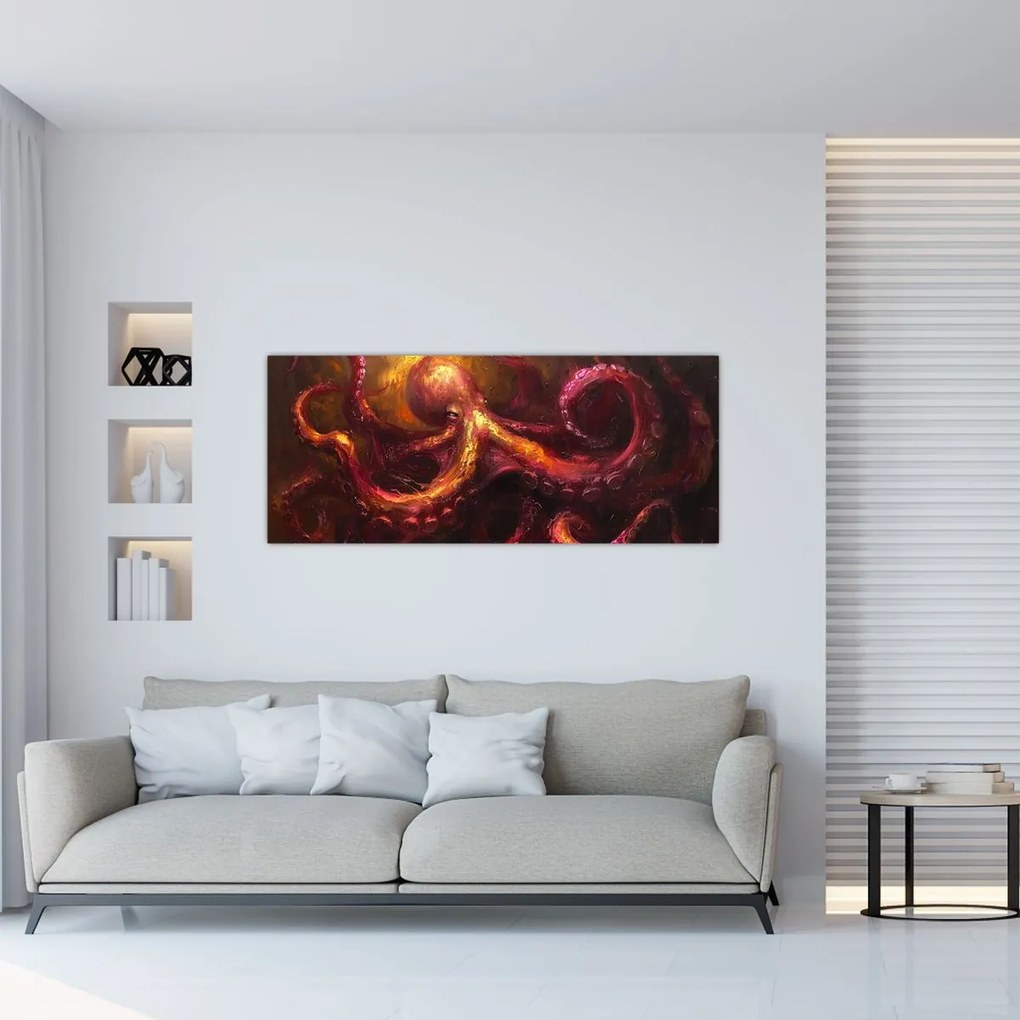 Tablou - Octopus, pictură în ulei (120x50 cm)