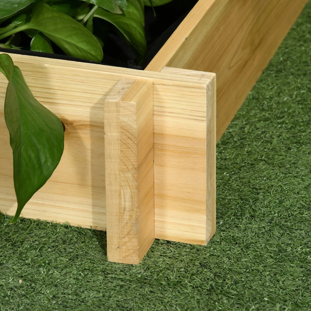 Outsunny Jardiniera pentru plan de cultivare inaltat pe 3 niveluri din lemn de brad, culoare lemnului, 93x93x35 cm | AOSOM RO