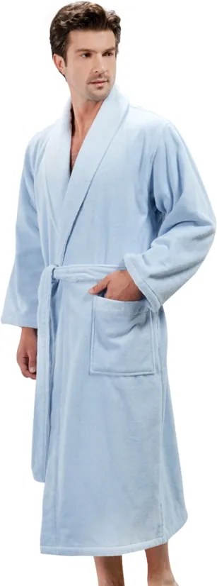 Halat de baie unisex MICRO COTTON Albastru deschis / Light blue XL