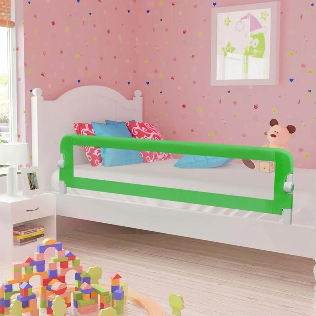 Balustrada de protectie pat copii, verde, 180x42 cm, poliester