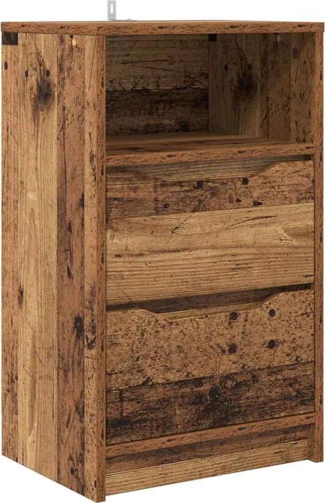 vidaXL Noptieră cu sertar Lemn Vechi 40 x 30 x 467 cm Lemn compozit