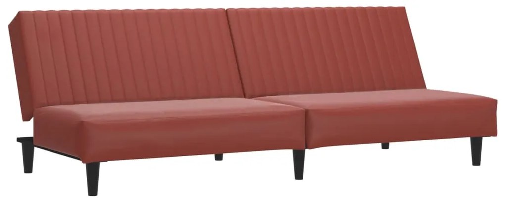 337664 vidaXL Canapea extensibilă cu 2 locuri, roșu vin, piele ecologică