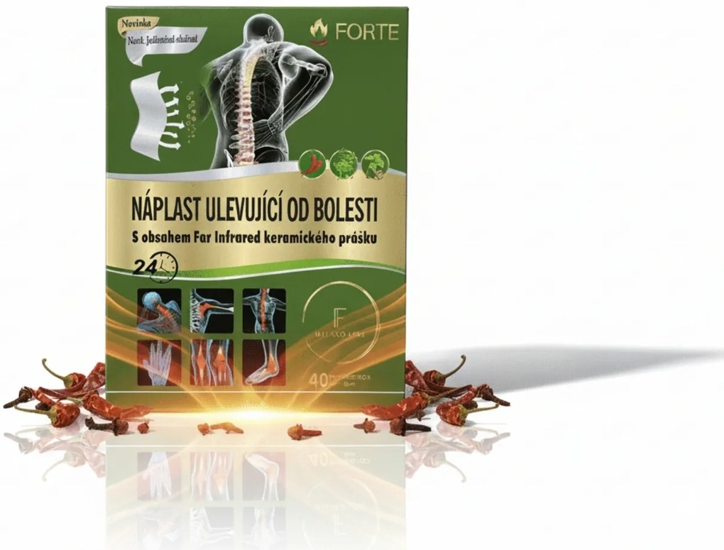 Plasture de încălzire cu capsaicină și pulbere ceramică cu infraroșu îndepărtat 12x18cm