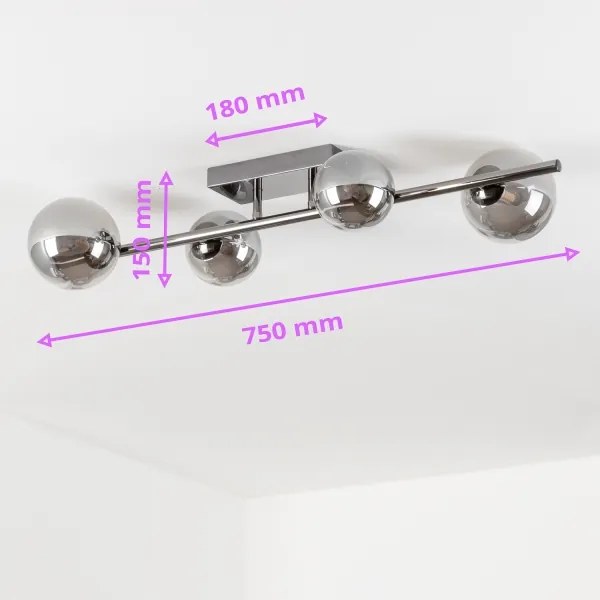 Lustră LED aplicată Brilagi MILLA 4xG9/3W/230V crom lucios/fumuriu