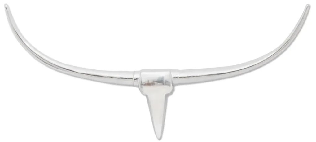 Decoratiune pentru perete tip cap de taur, aluminiu, 96 cm, argintiu 96 cm