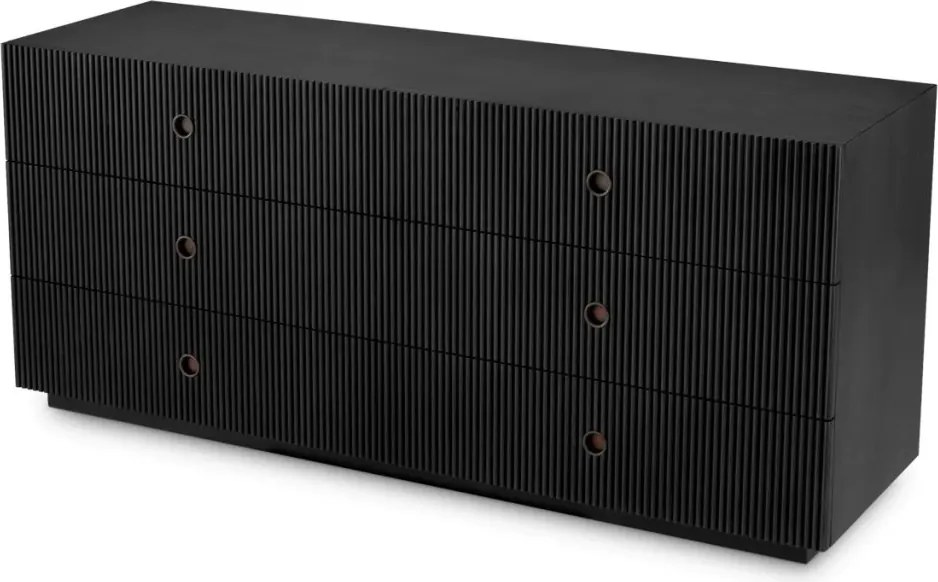 Comoda design LUX, Furnir de stejar gri carbune, Dimitrios