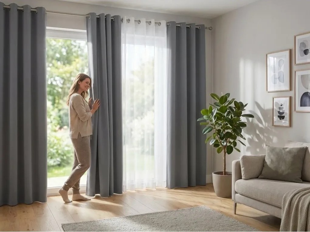 Draperie OXFORD gri deschis 140x270 cm Agatat: Rejansa