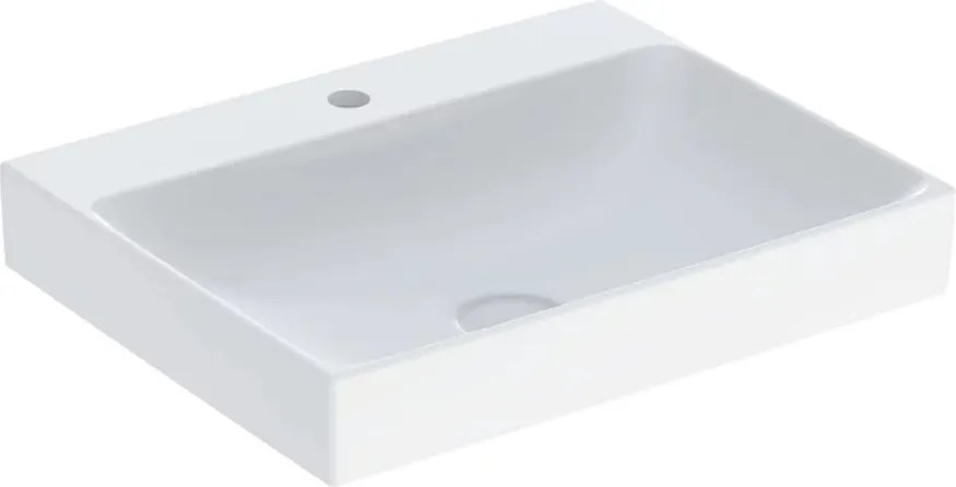 Lavoar pe mobilier Geberit One 60 cm alb lucios KeraTect cu orificiu baterie
