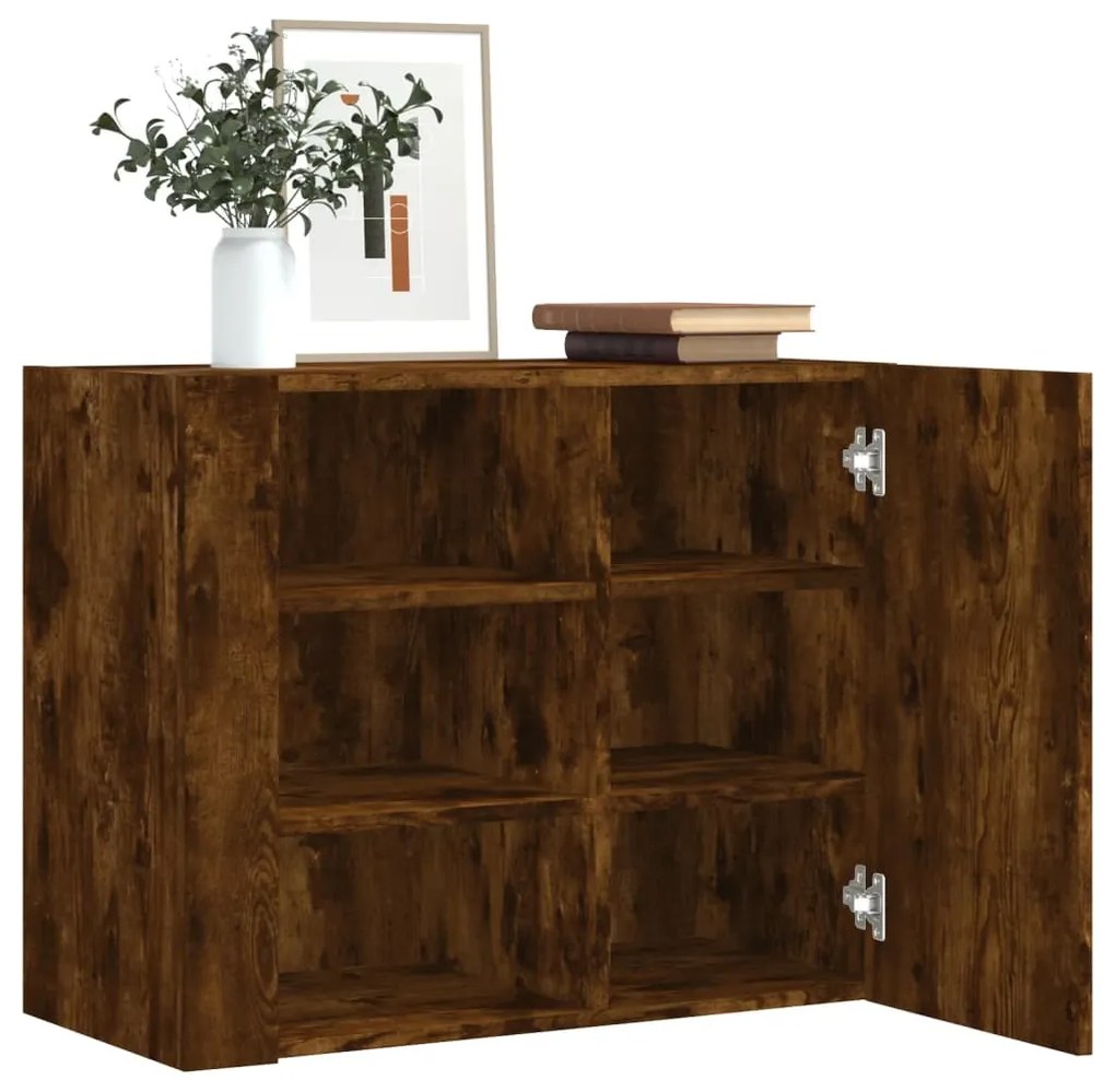 vidaXL Dulap de perete, stejar fumuriu, 75x35x60 cm, lemn prelucrat