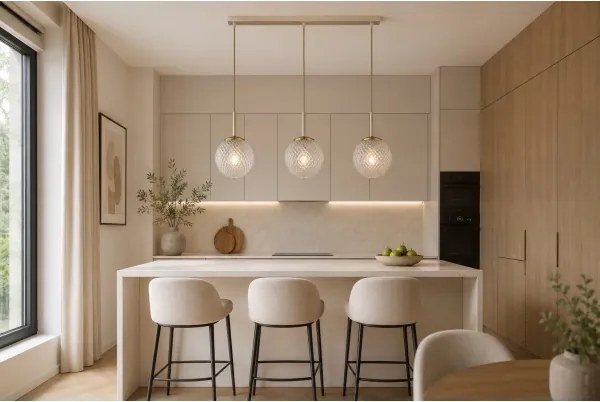 Brilagi - Lustru pe cablu STELLA 3xE27/60W/230V bej/auriu