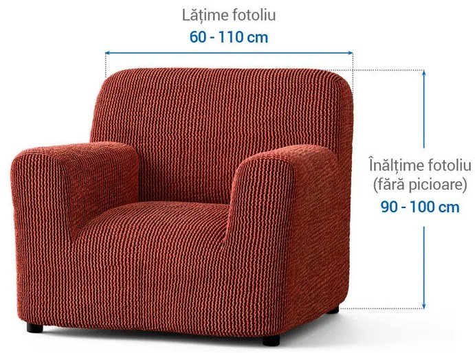Huse bielastice COSTINA culoarea cupru fotoliu (l. 60 - 110 cm)