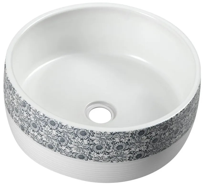 Chiuvetă albă rotundă din ceramică ø 41 cm Priori – Sapho