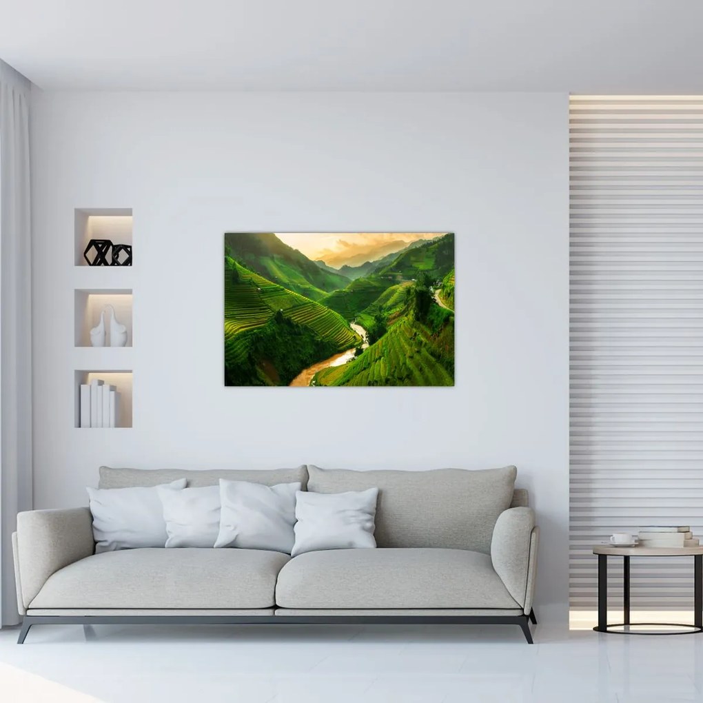 Tablou - Terase de orez Mu Cang Chai (90x60 cm)