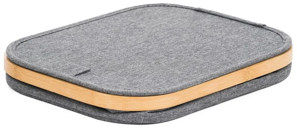 Cutie de depozitare G21 24 x 30 x 15 cm, dinbambus cu capac, gri