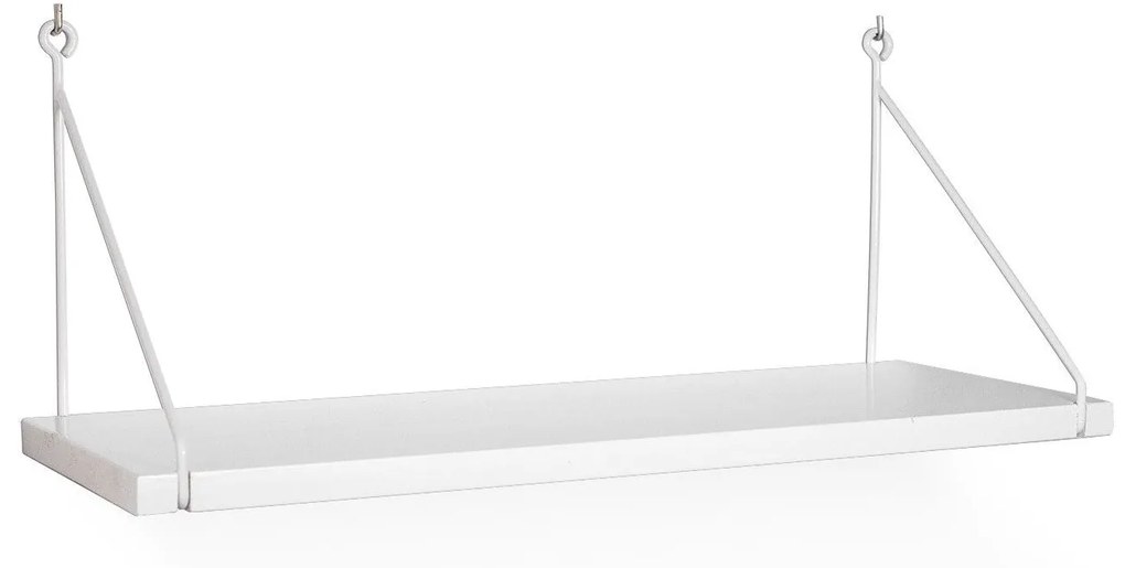 Raft Alb, 65x20x25 cm Lemn/Metal