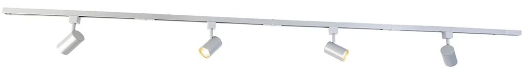 Sistem de șine modern argintiu cu 4 lumini monofazate - Yade