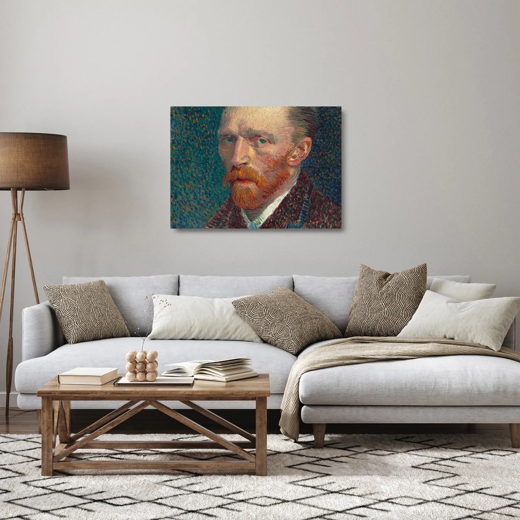 Tablou pe sticlă - Vincent van Gogh, Self-Portrait, reproducere (70x50 cm)