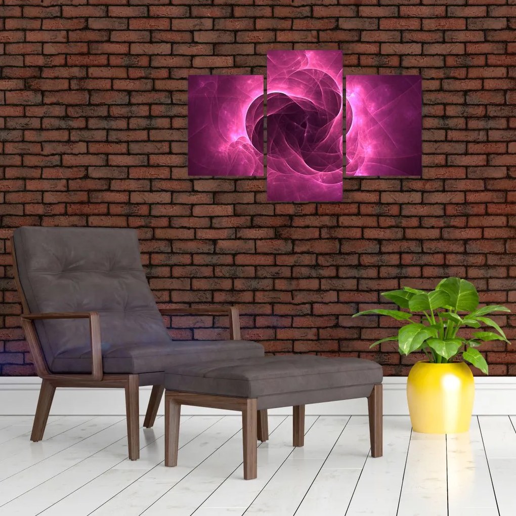 Tablou cu abstracțiune modernă în roz (90x60 cm)