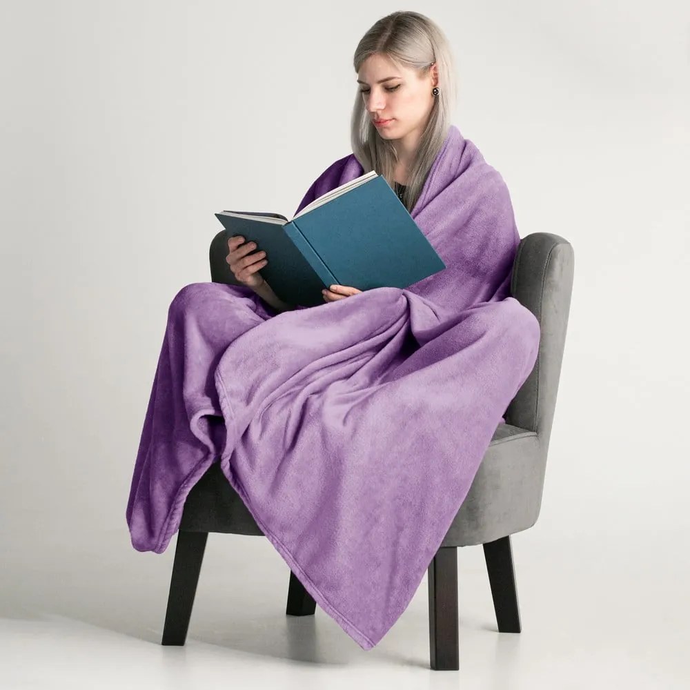 Pătură din microfibră DecoKing Mic, 160 x 210 cm, violet