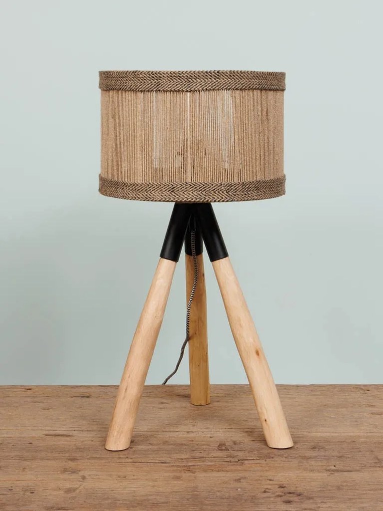 Lampa de masa, cu abajur din iuta naturala, Kampala