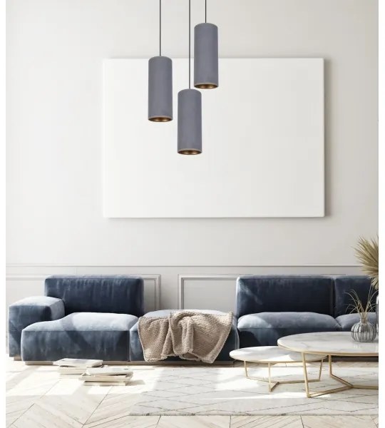 Lustră pe cablu AVALO 3xE27/60W/230V d. 35 cm gri