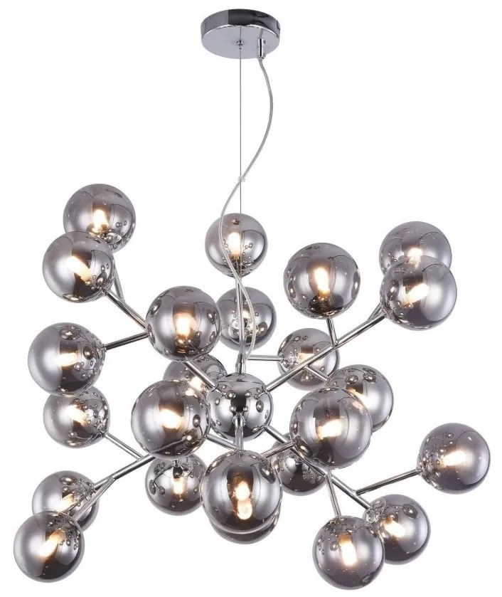Lustra deosebita cu 24 de surse de lumina Dallas, crom/ fumuriu MYMOD545PL-24CH