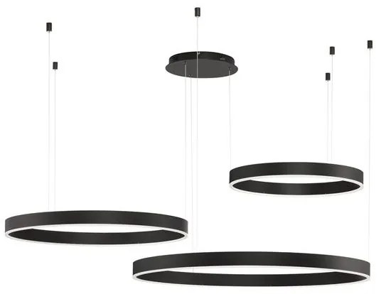 Lustra LED dimabila design circular MOTIF 3 ring negru