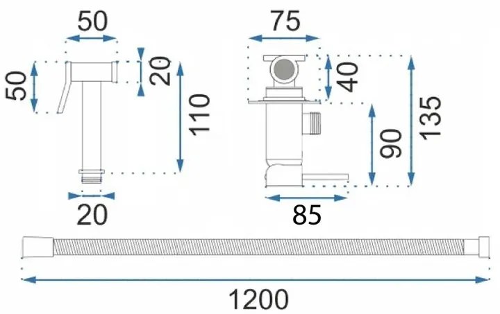 Baterie bideu Lungo Loop Diamond crom