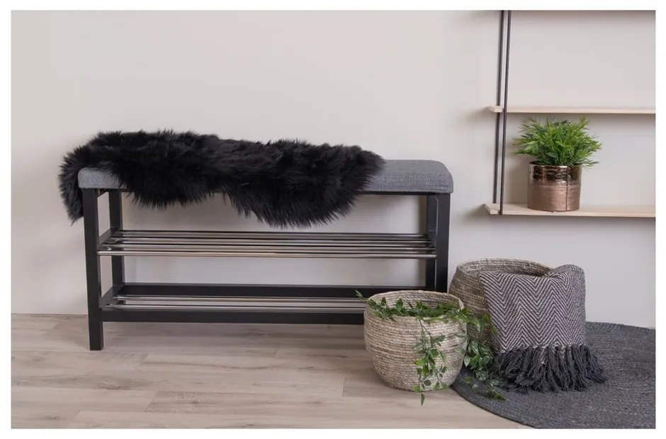 Blană neagră sintetică 50x85 cm – House Nordic