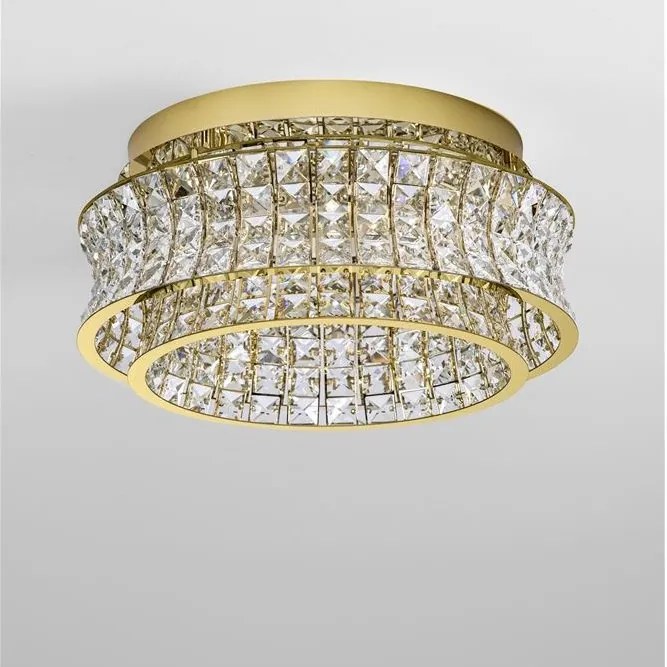 Lustra aplicata LED auriu, cristale sticla CELYSIA 50cm