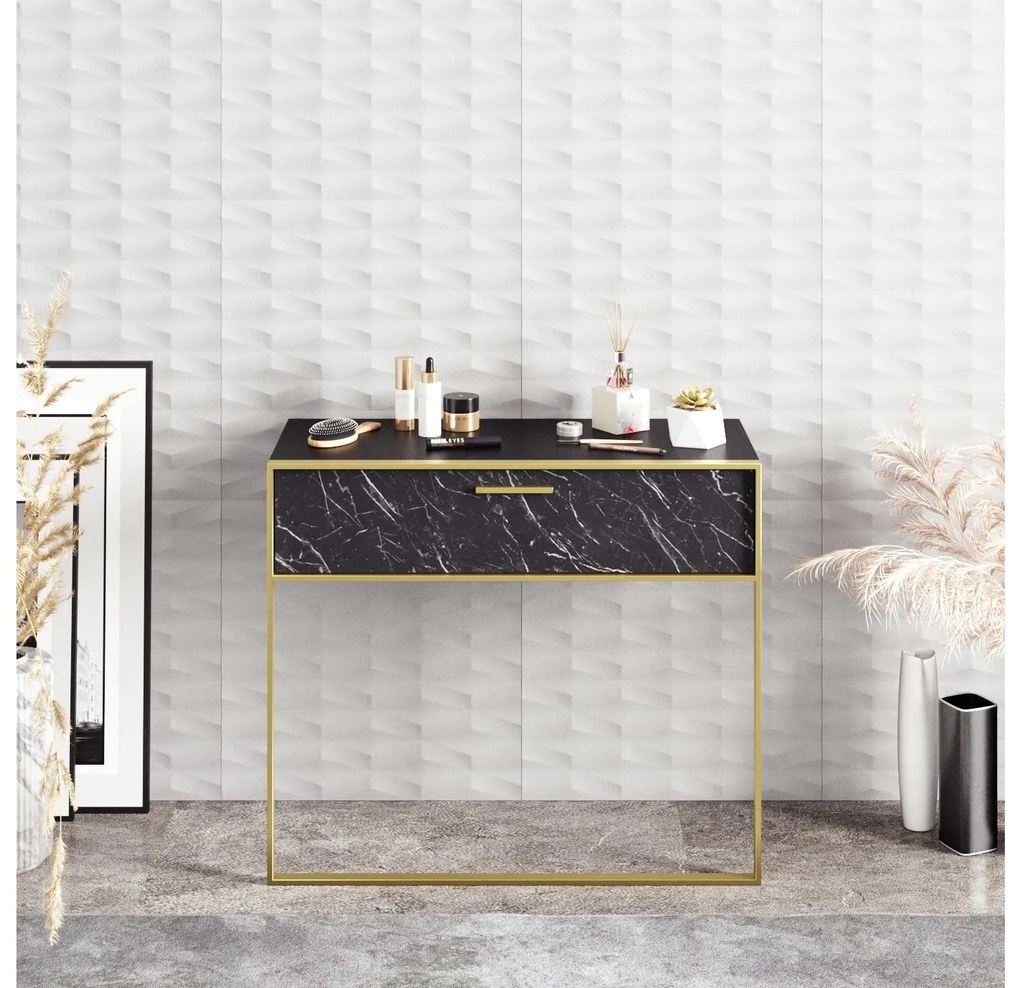 Măsuță consolă Poppy (auriu + negru). Promo -12%. 1102468