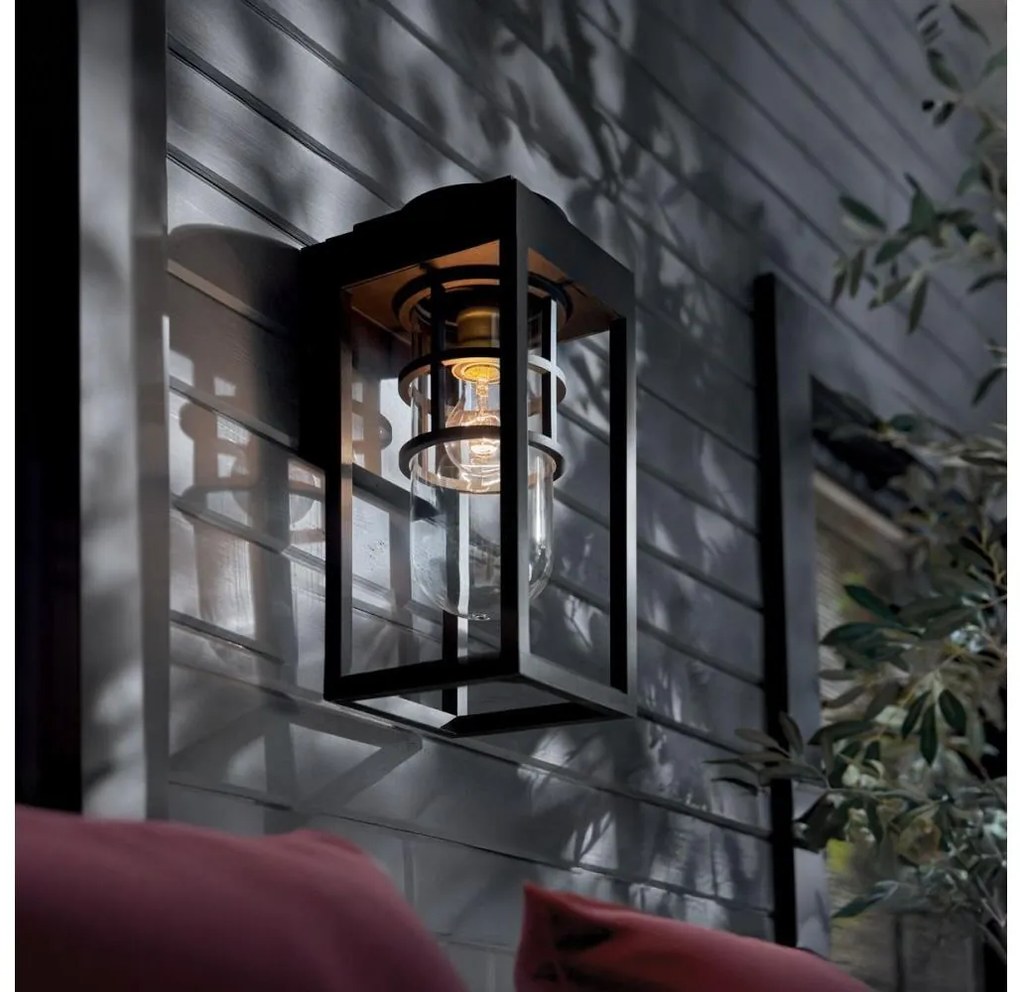 Kichler KL-HONE-S-BKT - Aplică de perete pentru exterior HONE S, 1xE27/60W/230V, IP44