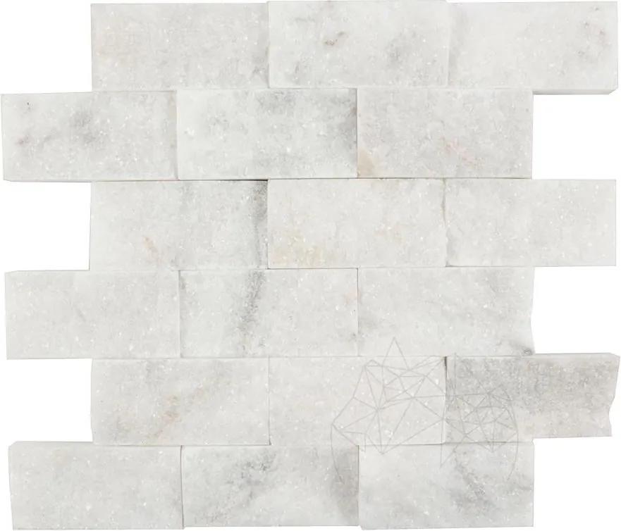 Mozaic Marmura Mugla White Scapitata 5 x 10cm
