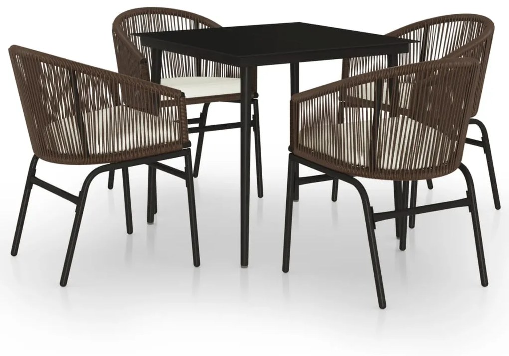 3099246 vidaXL Set de mobilier pentru grădină, 5 piese, maro